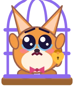 Dune the fennec fox in a cage